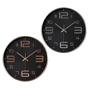 Logo personalizzato 30cm orologio da parete mono volto moderno Art Deco oro nero analogico per uso cucina decorazione in aula scuola a casa ufficio - Product Image 5
