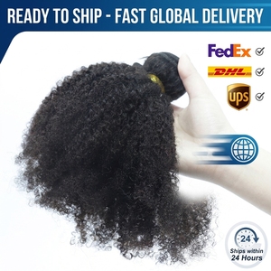 Capelli Umani Afro Kinky Ricci a Doppia Trama, 3 Pacchi in Offerta, Senza Grovigli, Senza Perdita di Capelli, Extension Afro Kinky Indiane in Bulk - Product Image 2