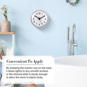 <span class=keywords><strong>Horloge</strong></span> de salle de bain, petite <span class=keywords><strong>horloge</strong></span> murale numérique blanche avec cadran facile à lire <span class=keywords><strong>pour</strong></span> la salle de bain, les fournitures de <span class=keywords><strong>piscine</strong></span> (ventouse) - Product Image 4
