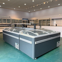 Congelador Horizontal Comercial con Puertas de Vidrio de Empuje y Tracción, Enfriamiento Directo, Control Digital y Descongelación Automática