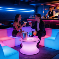 Meubles de bar en dropshipping, canapés de boîte de nuit KTV, canapé de club LED RGB en PE, tabourets de bar, mobilier de salon VIP pour chicha