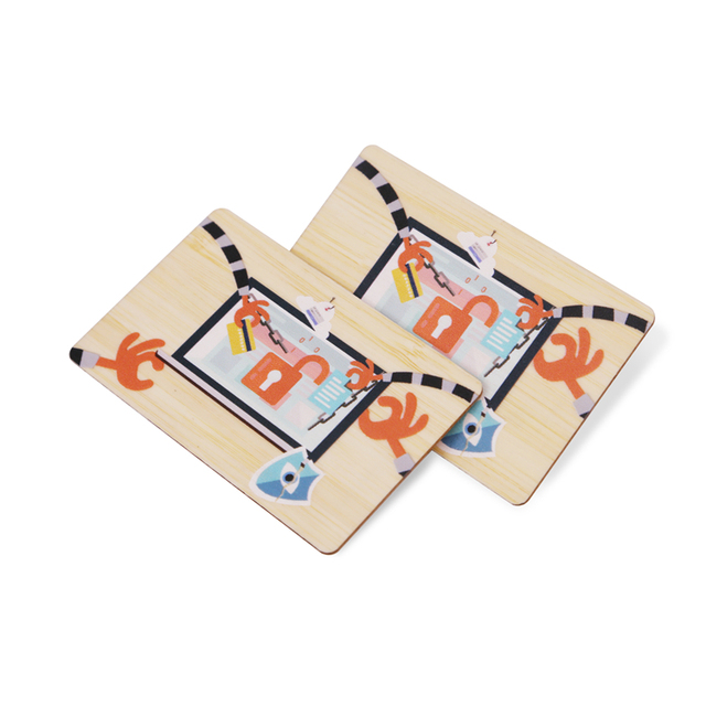 Eco Friendly Wooden RFID Blocking Card Credit Card Protector Anti Theft Wallet Insert for NFC Shielding
