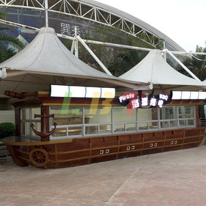 Bateau de vente en fibre de verre Libite, kiosque de bord de mer personnalisé pour parc d'attractions extérieur - Product Image 1