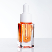 Bouteille carrée d'huile essentielle 10ml, 10 pièces, de haute qualité, Transparent, à semelle épaisse, en verre