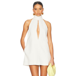 Nouvelle <span class=keywords><strong>Robe</strong></span> <span class=keywords><strong>de</strong></span> <span class=keywords><strong>Soirée</strong></span> Courte <span class=keywords><strong>Vintage</strong></span> Blanche Sans Manches pour Femme, Col Rond, Coupe Trapèze, Fente Naturelle, Tissée, Été 2026 - Product Image 5