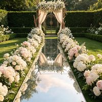 Tapis de Couloir Réfléchissant en PET Antidérapant Simple pour Mariages et Noël, Utilisation Intérieure/Extérieure, Faible MOQ - Meilleures Ventes