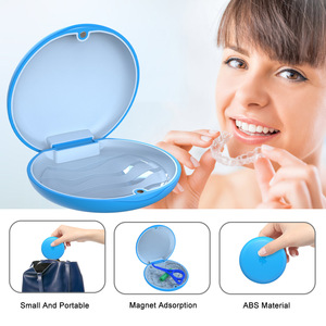 Custom round invisible braces storage <b>box</b>, orthodontic appliance storage <b>box</b>, portable <b>denture</b> storage <b>box</b> for the elderly - Product Image 3