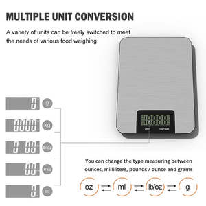 뜨거운 판매 LCD 식품 체중계 스테인레스 스틸 플랫폼 전자 식품 저울 디지털 주방 저울 5 kg - Product Image 2