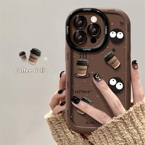Nouveau Étui de Téléphone Souple en TPU Motif Dessin Animé pour <span class=keywords><strong>Apple</strong></span> 16 <span class=keywords><strong>Pro</strong></span> Max, Disponible pour <span class=keywords><strong>iPhone</strong></span> <span class=keywords><strong>14</strong></span> Plus, 12, 13 et 15 Couleurs (Café, Houille, etc.) - Product Image 5