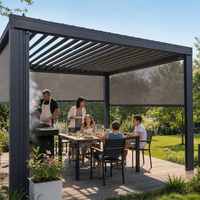 Pergola motorisée en aluminium à lames orientables, toit rétractable imperméable, patio extérieur, jardin, véranda bioclimatique, gazebo, taille personnalisée
