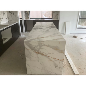 Trung Quốc Nhà máy trực tiếp cắt-to-kích thước Zero silica grey Vàng calacatta đá cẩm thạch sứ thạch anh đá tủ bếp Countertop - Product Image 3