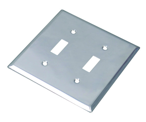 High Quality American 2 Gang Toggle Switch Cover Metal Brushed Stainless Steel Wall Plate Model LD-7082 Residential Use Made