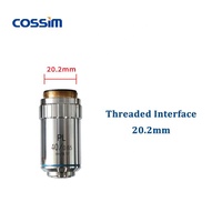 Objectif de Microscope achromatique du Plan de l'infini, lentille d'objectif pour Microscope biologique, 4x10x20x40x60x100x