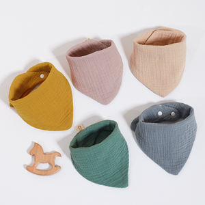 แผ่นซับน้ำลายไหลสามเหลี่ยมสำหรับเด็กทารกแรกเกิดและทารกผ้าฝ้าย100% สีทึบแบบพรีเมียม - Product Image 4