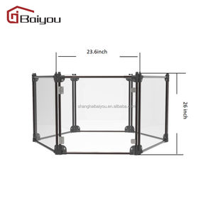 Hoge Kwaliteit Aluminium Transparante Partitie <span class=keywords><strong>Indoor</strong></span> Hond Hekwerk Opvouwbare <span class=keywords><strong>Pet</strong></span> Box - Product Image 1
