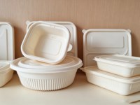 Boîte à emporter rectangulaire en pulpe compostable et écologique avec couvercle, conteneur alimentaire jetable, vente en gros, respectueux de l'environnement