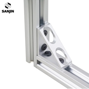 Connecteur triangulaire à angle droit en aluminium <span class=keywords><strong>noir</strong></span> pour profilés en aluminium à rainure en V des séries 2020, 3030, 4040, 4080 - Product Image 6