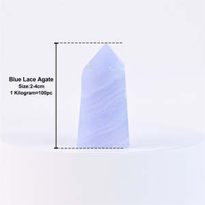 Vendita all'ingrosso di piccole dimensioni lucido punto di cristallo naturale blu pizzo agata punto per la decorazione della casa - Product Image 4