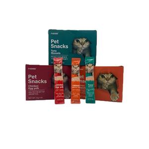 Aperitivos cremosos para gatos de 15g al por mayor de fábrica, sabores nutricionales de pollo, salmón, atún, se acepta comida húmeda personalizada para mascotas - Product Image 4