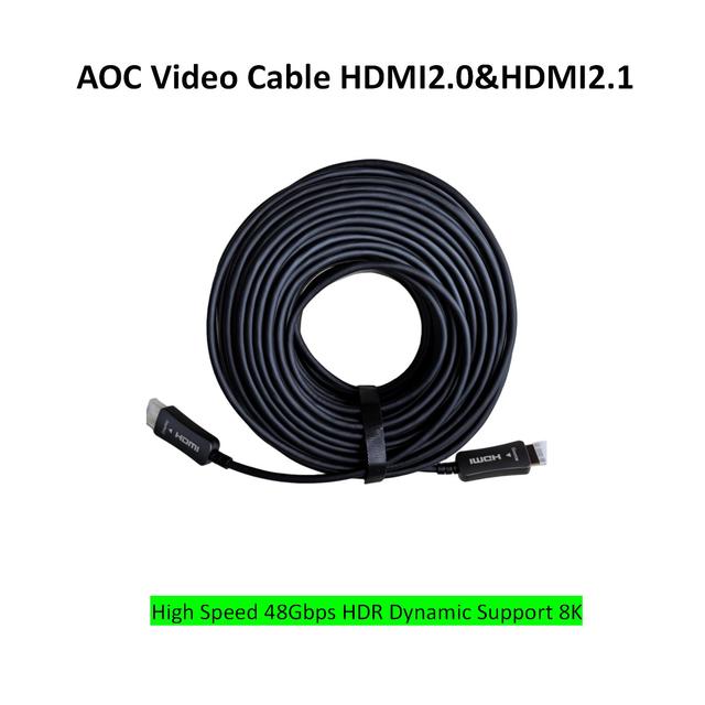 High Quality UHD 8K Fiber Optic for 2.1 AOC High-Speed Cable PVC Jacket Supports 8K60Hz 4K120Hz Monitors Projector Max 150m