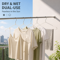 Cintres en métal rainurés antidérapants floqués en PVC, idéaux pour le rangement et le séchage des vêtements sur balcon, gain de place