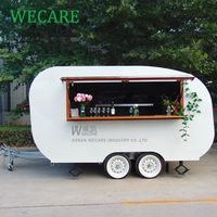 Chariots de nourriture mobiles pour la vente de glaces et de café avec cuisine