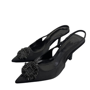 Productos dropshipping 2024 zapatos de mujer Sandalias de tacón alto con diamantes de imitación de tacón fino negro sandalias de mujer - Product Image 5