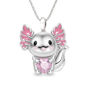 Collier <span class=keywords><strong>pendentif</strong></span> en alliage PVD anti-ternissement motif animal de dessin animé <span class=keywords><strong>Salamandre</strong></span> Aile de Nouveauté 2024, Bijou fantaisie pour cadeau - Product Image 3