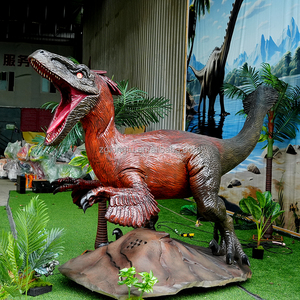 LONGTU - Modelo de Dinosaurio Animatrónico Velociraptor de 4 Metros de Tamaño Real, Tema Jurásico, <span class=keywords><strong>Parque</strong></span> de Aventuras Animado - Product Image 4