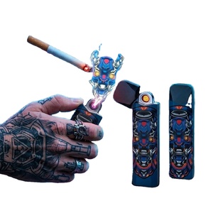 Slim Flameless Creative Metal Electric USB Rechargeable Cigarette <b>Lighter</b> <b>Windproof</b> Plasma Arc with Custom Logo for Gifts - Product Image 6