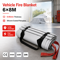 Couverture anti-feu réutilisable en fibre de verre enduite de silicone pour voitures et véhicules électriques, sécurité des batteries au lithium
