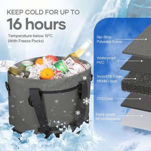 Zaino Termico Portatile Moderno Impermeabile con Logo Personalizzato, Borsa Frigo Isolante con Tracolla per Spiaggia, Birra, Pranzo - Product Image 2