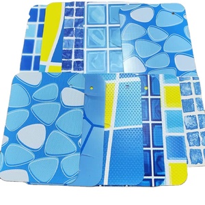 Liner de piscine en PVC personnalisé, motif mosaïque bleu, imperméable, anti-UV, antidérapant, pour usage extérieur, <span class=keywords><strong>prix</strong></span> fabricant Guangdong Water Crown. - Product Image 2