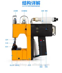 Máquina de costura industrial portátil, saco elétrico, mais próximo,