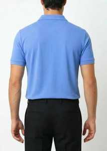 Men's Solid <b>Blue</b> Short Sleeve Zipper <b>Polo</b> <b>Shirt</b> Classic Fit Casual Top - Product Image 2
