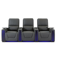 Canapé inclinable VIP pour home cinéma moderne, fauteuil d'auditorium en cuir véritable avec structure métallique pour salon ou cinémas