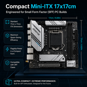 JGINYUE Mini-<span class=keywords><strong>ITX</strong></span> Motherboard AM4 AM5 DDR4 DDR5 M.2 NVMe Gaming Desktop Mainboard B350I B450I B550I B650I B850I Serie - Product Image 4