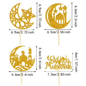 La Decoración Superior del Pastel de Ramadán con Estrellas, Luna y <span class=keywords><strong>Castillo</strong></span>, Ideal para Cupcakes del Eid Al Fitr. - Product Image 2