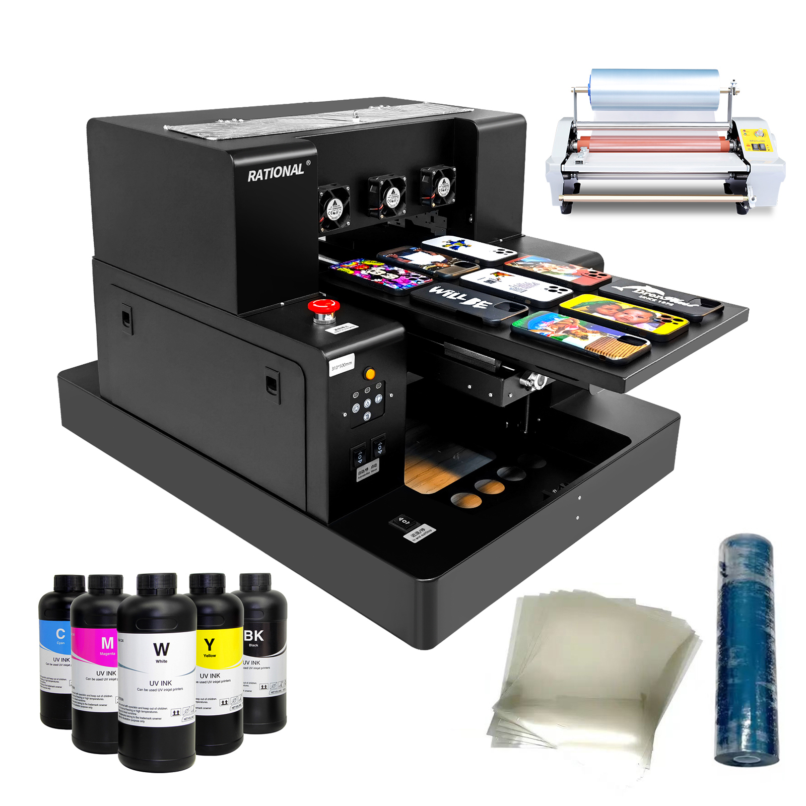 Rational A3 3050 Uv Dtf Printer Impresora Sticker for Phone case Bottle Glass Metal UV Flatbed Printer A3 Uv Impresora Printer