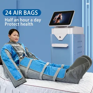 Máquina de drenaje linfático de presoterapia de aire 3 en 1, traje corporal de presoterapia EMS, manta de Sauna para reducción de celulitis con 24 Airbag