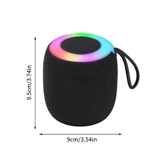 Wireless for 5.3 Waterproof RGB Color Light Stereo Sound Effect Bass Battery Powered Portable Speaker 3-5 Hours Playtime