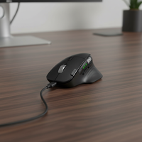 Ratón Inalámbrico RGB Multidispositivo, Bluetooth 5.0 + 2.4G, Ratón Ergonómico Recargable con Cable y Botones Laterales para MacBook y Windows