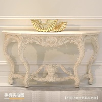 Table console et miroir en bois doré ancien de luxe Foshan pour salon ou entrée de couloir étroit dans la maison ou la villa