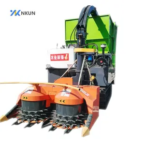 Farm tractor mounted double rows crawler silage forage harvester corn silage making machine for sale