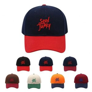 Casquette de baseball 6 panneaux en coton 100% avec broderie personnalisée, motif rayé Dobby et blocs de couleur fruités, idéale pour l'extérieur – Collection Quatre Saisons - Product Image 1