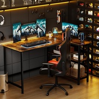 Bureau d'ordinateur en forme de L de haute qualité avec étagère, bureau de jeu, table d'angle pour le travail et les études