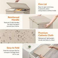 Panier à linge pliable de 165 L avec 3 compartiments, écologique, fait à la main, pliable, pour adultes, bébés, vêtements