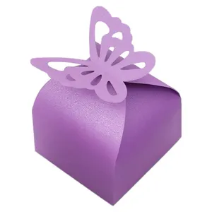صناديق هدايا للأطفال, صناديق هدايا عيد ميلاد وزهور ، صندوق صغير مزين بلؤلؤ وفراشات وردية للاستخدام في حفلات الزفاف