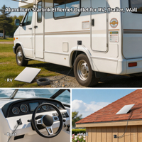 Passe-câble mural en aluminium IP68 compatible avec le kit de passage de courant continu Starlink Mini pour camping-car, marine et hors réseau