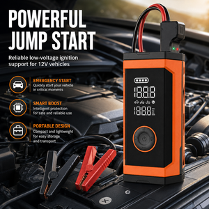 <b>Car</b> Jump Starter with Tire Inflator Portable Air Compressor 150PSI Tire Pressure Gauge Power Bank LED Light Emergency Tool - Product Image 2